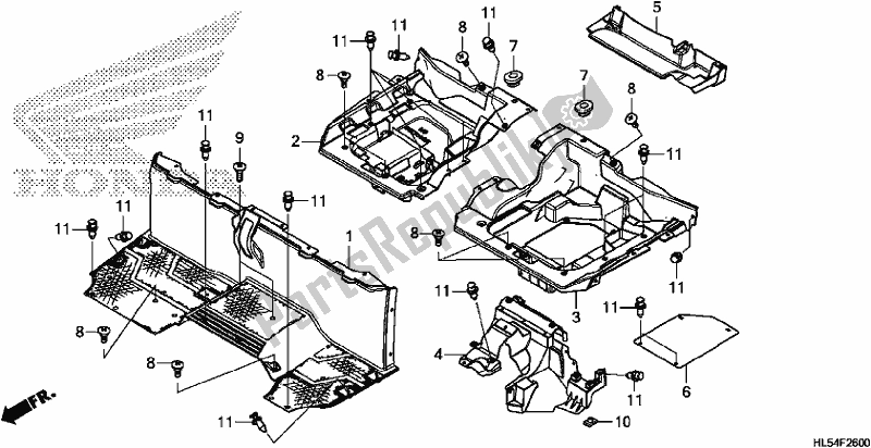 Tutte le parti per il Seat Bottom Cover del Honda SXS 500M Pioneer 500 2017