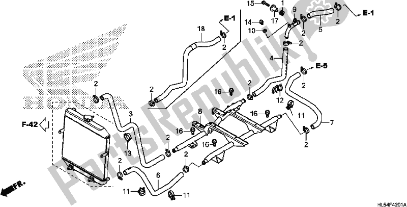 Tutte le parti per il Water Pipe/water Hose del Honda SXS 500M Pioneer 500 2017