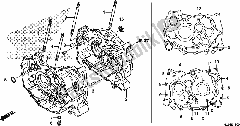 All parts for the Crankcase of the Honda SXS 500M Pioneer 500 2018