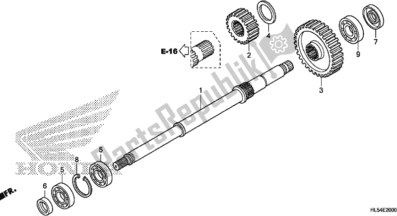 All parts for the Final Shaft of the Honda SXS 500M Pioneer 500 2018