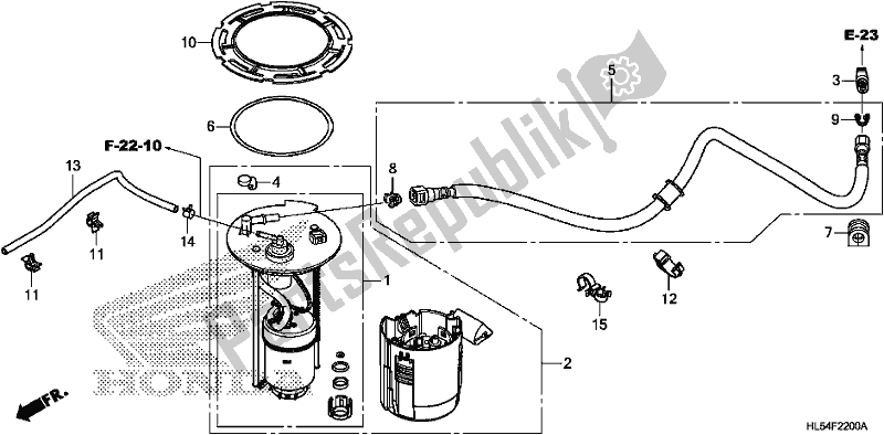 All parts for the Fuel Pump of the Honda SXS 500M Pioneer 500 2018