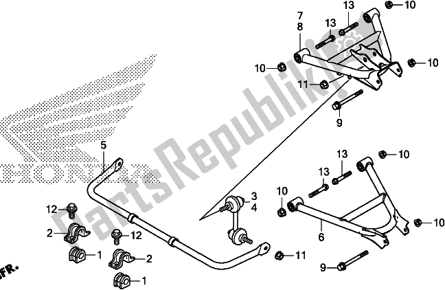 Toutes les pièces pour le Bras Arrière du Honda SXS 500M Pioneer 500 2018