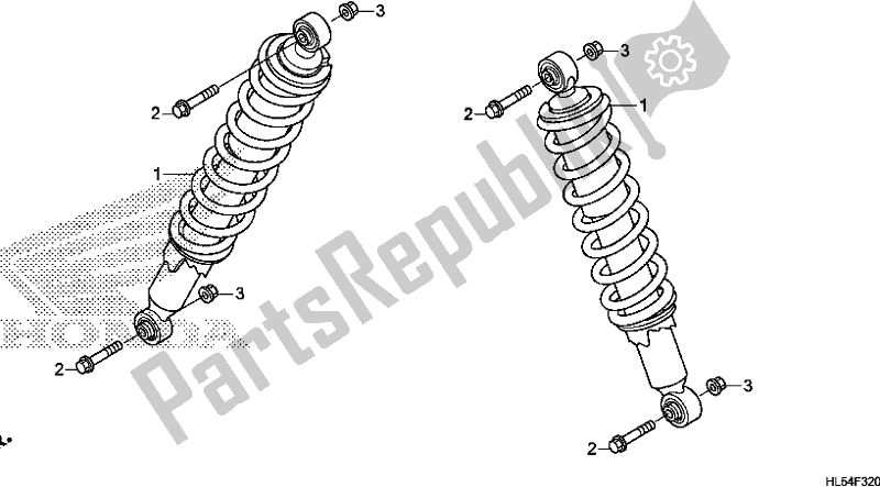 All parts for the Rear Cushion of the Honda SXS 500M Pioneer 500 2018