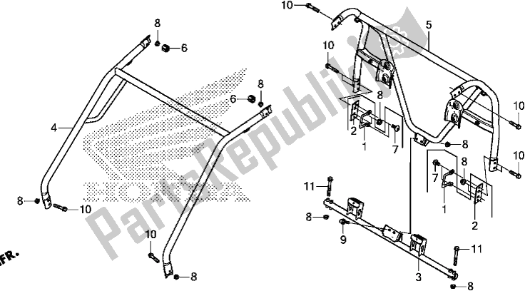 Toutes les pièces pour le Roll Bar du Honda SXS 500M Pioneer 500 2018