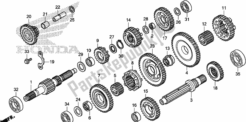 Todas as partes de Transmissão do Honda SXS 500M Pioneer 500 2018