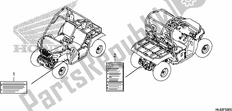 All parts for the Caution Label of the Honda SXS 500M Pioneer 500 2019