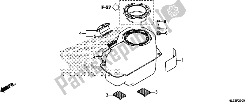 All parts for the Fuel Tank of the Honda SXS 500M Pioneer 500 2019