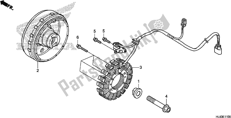 All parts for the Generator of the Honda SXS 500M Pioneer 500 2019