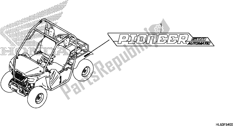 All parts for the Mark of the Honda SXS 500M Pioneer 500 2019