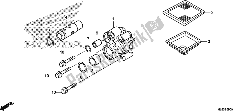 All parts for the Oil Pump of the Honda SXS 500M Pioneer 500 2019