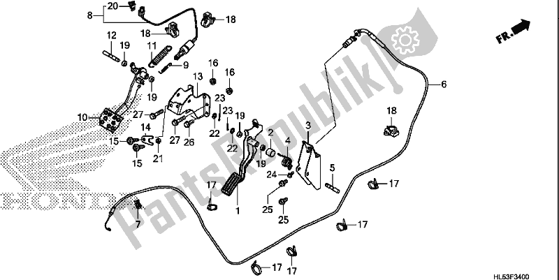 All parts for the Pedal of the Honda SXS 500M Pioneer 500 2019