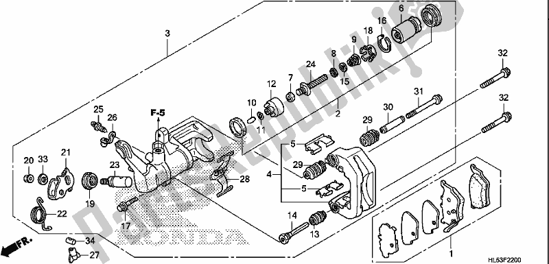 Toutes les pièces pour le étrier De Frein Arrière du Honda SXS 500M Pioneer 500 2019