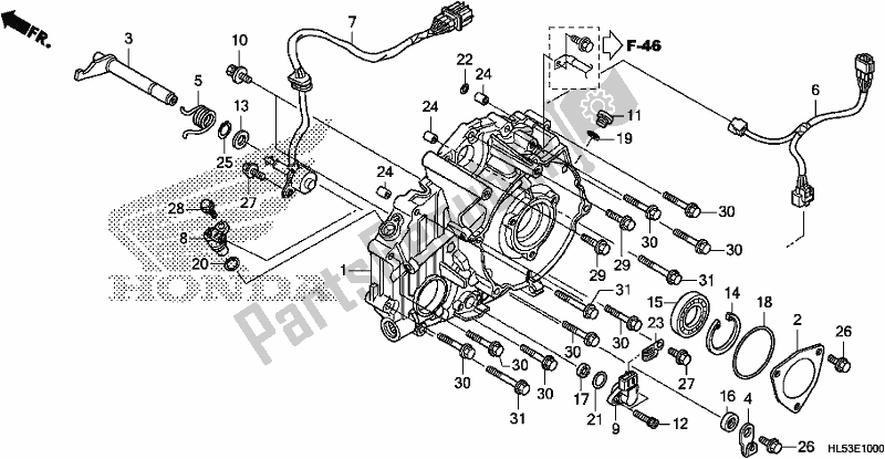 Toutes les pièces pour le Couvercle De Carter Arrière du Honda SXS 500M Pioneer 500 2019