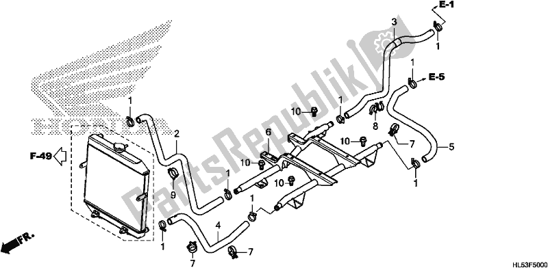 All parts for the Water Pipe/water Hose of the Honda SXS 500M Pioneer 500 2019