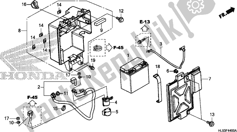 Tutte le parti per il Batteria del Honda SXS 500M Pioneer 500 2020