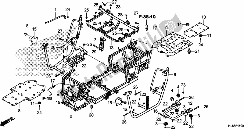 All parts for the Frame Body of the Honda SXS 500M Pioneer 500 2020