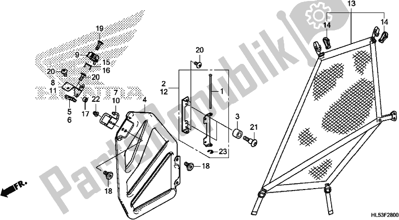 Alle onderdelen voor de Front Door van de Honda SXS 500M Pioneer 500 2020