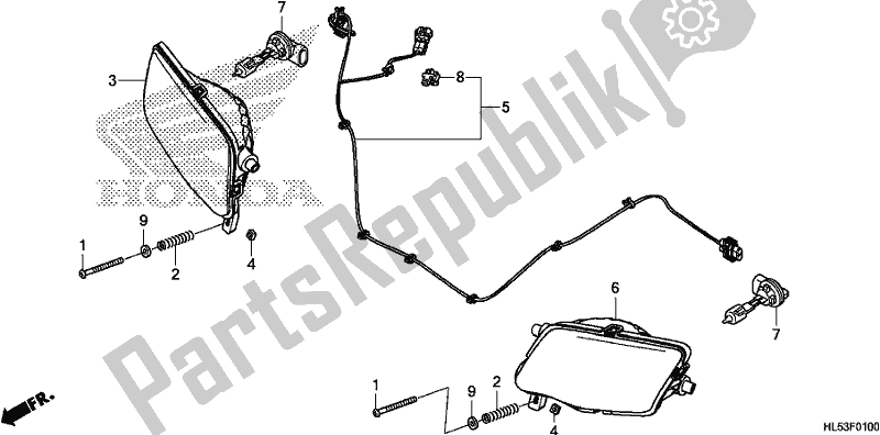 Todas las partes para Faro de Honda SXS 500M Pioneer 500 2020