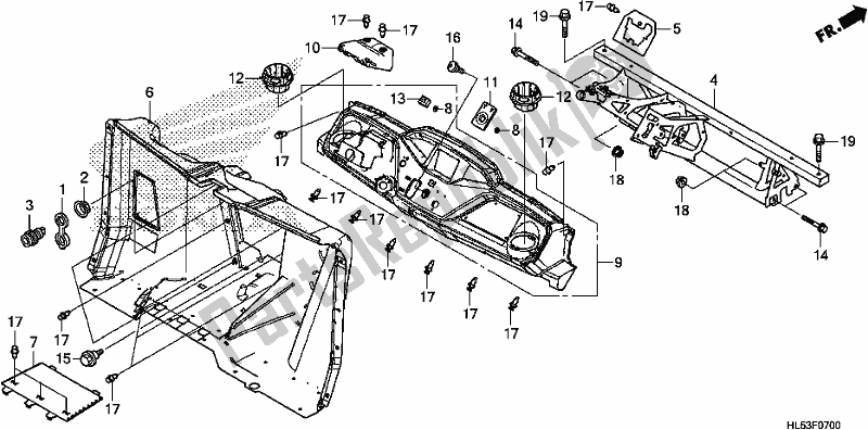 Tutte le parti per il Pannello Degli Strumenti del Honda SXS 500M Pioneer 500 2020