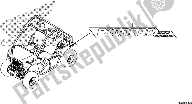 Alle onderdelen voor de Mark van de Honda SXS 500M Pioneer 500 2020