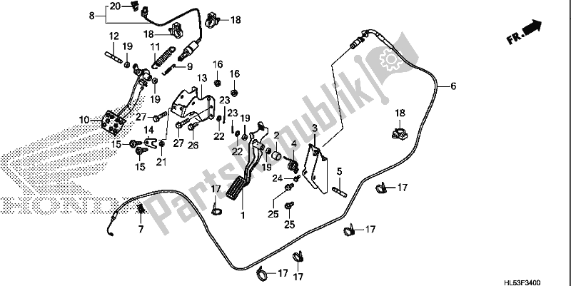 Tutte le parti per il Pedale del Honda SXS 500M Pioneer 500 2020