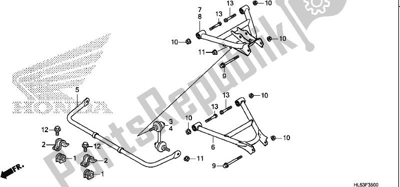 Tutte le parti per il Braccio Posteriore del Honda SXS 500M Pioneer 500 2020