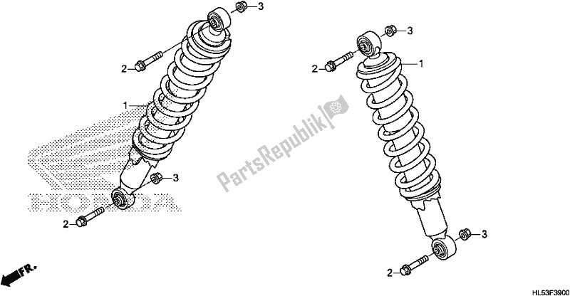 Tutte le parti per il Cuscino Posteriore del Honda SXS 500M Pioneer 500 2020