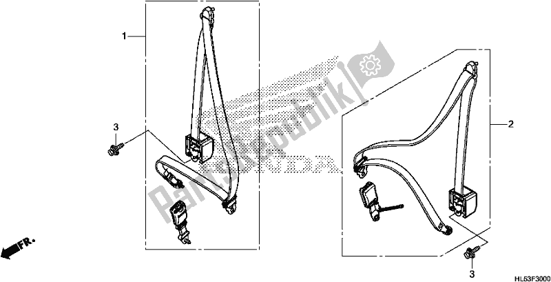 Todas las partes para Seatbelt de Honda SXS 500M Pioneer 500 2020