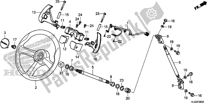 Todas las partes para Steering Wheel/steering Shaft de Honda SXS 500M Pioneer 500 2020