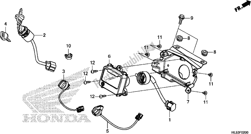 Alle onderdelen voor de Switch/meter van de Honda SXS 500M Pioneer 500 2020