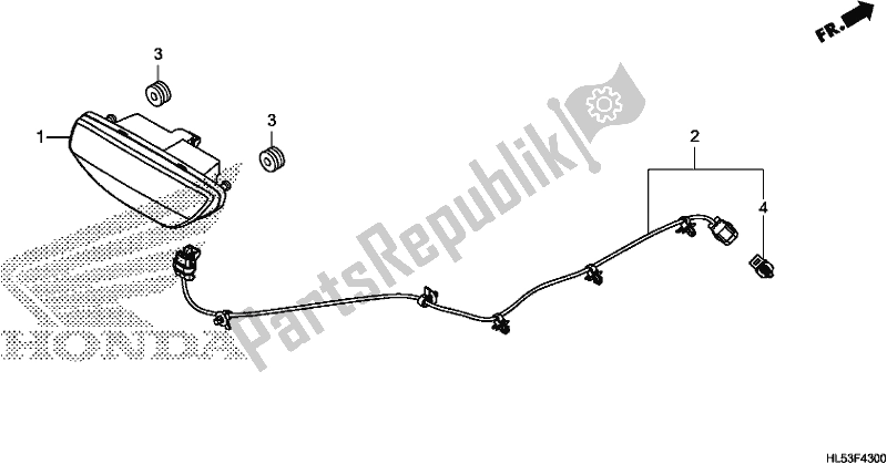 Tutte le parti per il Fanale Posteriore del Honda SXS 500M Pioneer 500 2020