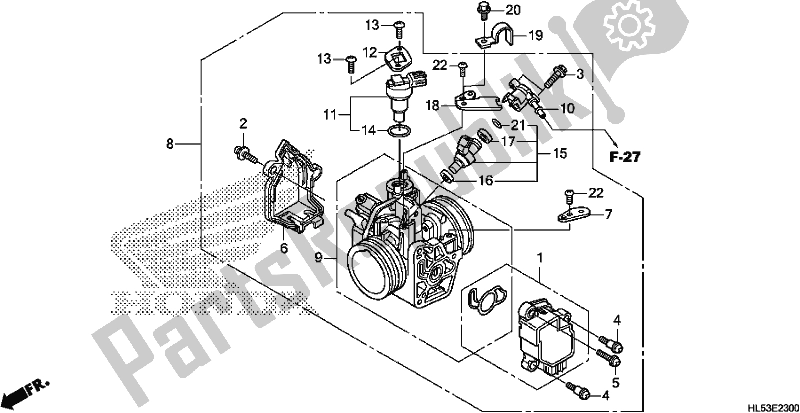 Alle onderdelen voor de Gasklephuis van de Honda SXS 500M Pioneer 500 2020