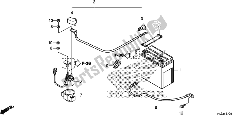 All parts for the Battery of the Honda SXS 700M2P 2017