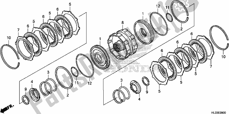 All parts for the Clutch (2-3) of the Honda SXS 700M2P 2017