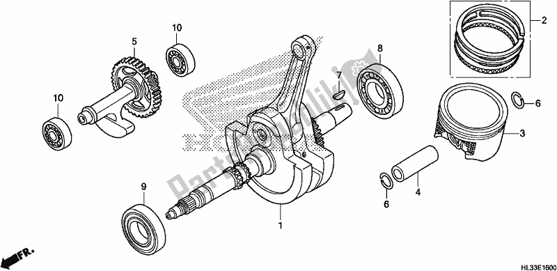 All parts for the Crankshaft/piston of the Honda SXS 700M2P 2017