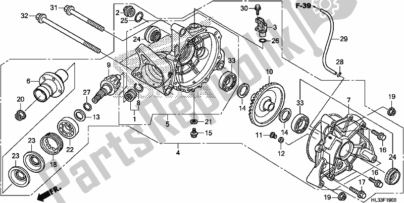 Todas as partes de Engrenagem Final Conduzida do Honda SXS 700M2P 2017