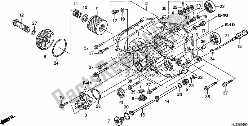 Alle onderdelen voor de Voorste Carterdeksel van de Honda SXS 700M2P 2017