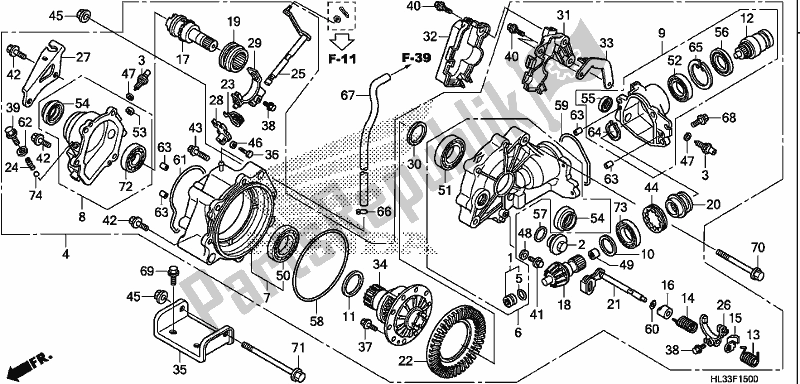 Todas las partes para Engranaje Final Delantero de Honda SXS 700M2P 2017