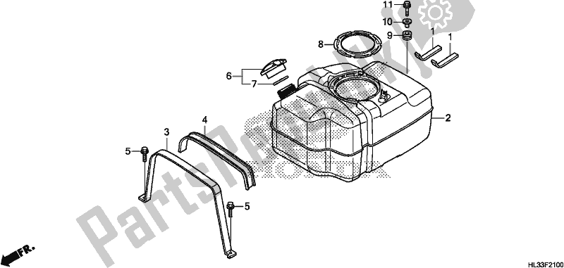 All parts for the Fuel Tank of the Honda SXS 700M2P 2017