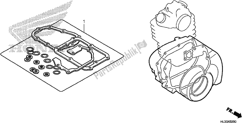 All parts for the Gasket Kit B of the Honda SXS 700M2P 2017