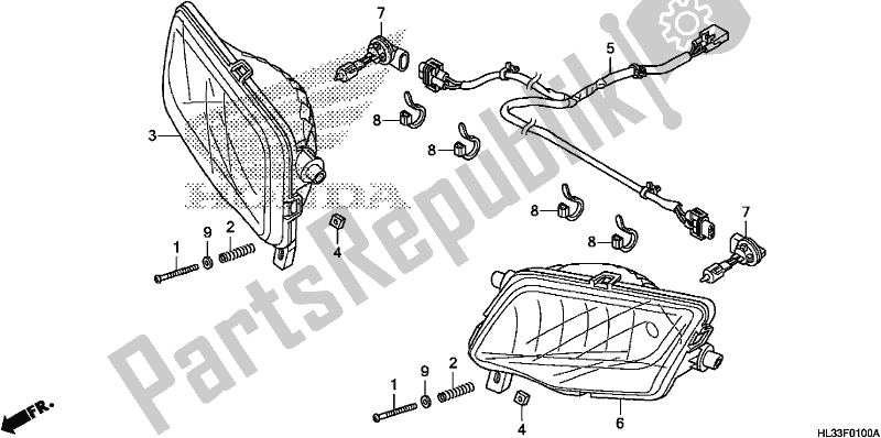 Tutte le parti per il Faro del Honda SXS 700M2P 2017