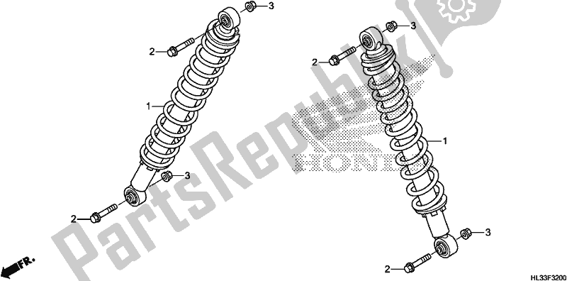 All parts for the Rear Cushion of the Honda SXS 700M2P 2017