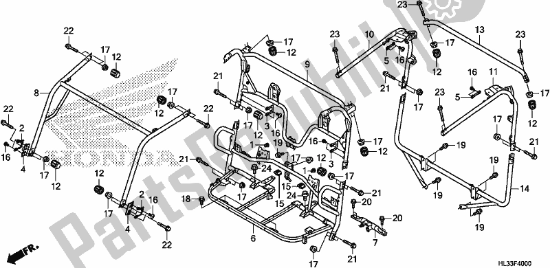 Toutes les pièces pour le Roll Bar du Honda SXS 700M2P 2017