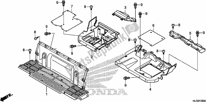 Tutte le parti per il Seat Bottom Cover del Honda SXS 700M2P 2017