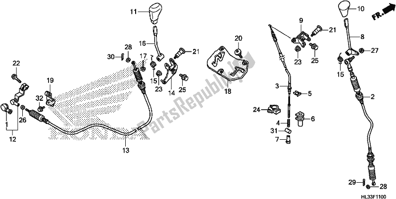 Tutte le parti per il Shift Lever/select Lever del Honda SXS 700M2P 2017