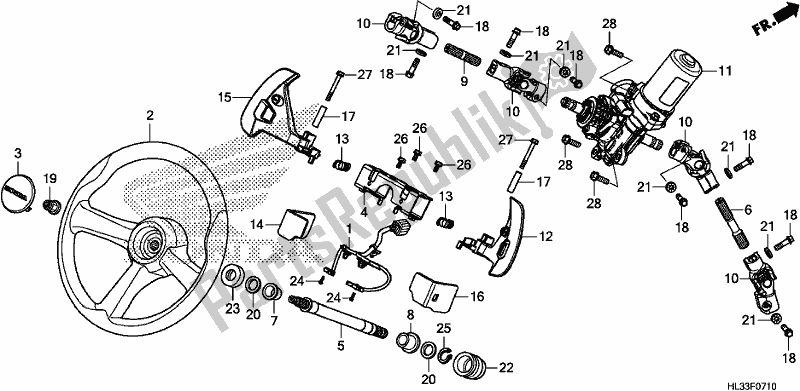Toutes les pièces pour le Steering Wheel/steering Shaft du Honda SXS 700M2P 2017