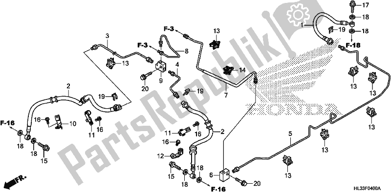 All parts for the Brake Pipe of the Honda SXS 700M2P 2018