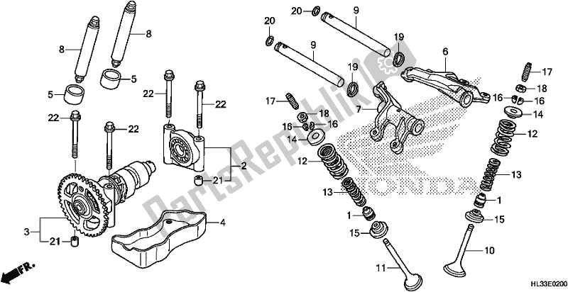 All parts for the Camshaft/valve of the Honda SXS 700M2P 2018