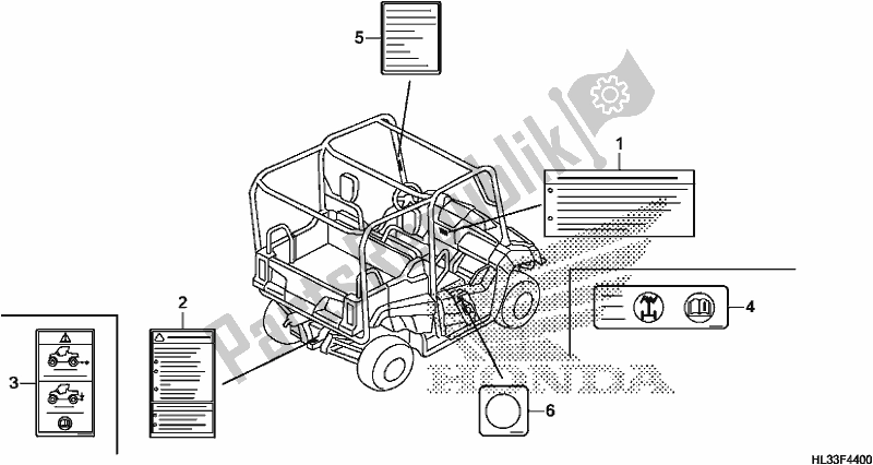 Tutte le parti per il Etichetta Di Avvertenza del Honda SXS 700M2P 2018