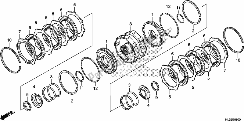 All parts for the Clutch (2-3) of the Honda SXS 700M2P 2018